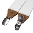 thumbnail image 4 of KAMBERFT White Suspenders for Men 1.4 inch Wide Adjustable Elastic Y-Back Braces with 3 Metal Clips, 4 of 4