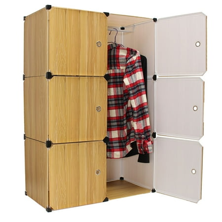 Diy 76x37x111cm Portable Closet Storage Organizer Cabinet 6 Cube Diy 76x37x111cm Portable Closet Storage Organizer Cabinet 6 Cube Clothes Toy Shoe Rack Shelf Wardrobe Shelves Decor Home Bedroom Office Book