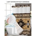 thumbnail image 4 of No Hook Cloth Fabric Shower Curtain with Snap in Liner, Brown Southwest Waterproof Shower Curtains Set with See Through Top Window, Boho Aztec Ethnic Abstract Geometric Bath Curtains Shower 48"x72", 4 of 6