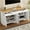White#2K, variant on TV Stands With Storage ON-TREND Farmhouse TV Stand with Tempered Glass Doors for TVs Up to 70", Versatile Sideboard with Adjustable Shelves, Elegant Buffet Cabinet with 5 Solid Wood Gourd-Shaped Legs