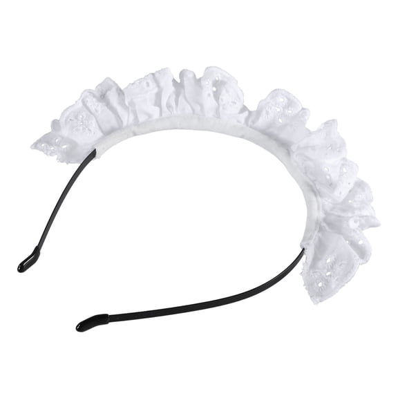 Pleated Laces Hair Hoop Women Elegant Hollow Out Pattern Makeup Headband for Girls Cosplay Maid Hair Accessories