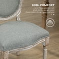 thumbnail image 4 of HOMCOM Set of 2 Vintage Armless Dining Chair, French Chic Side Chairs with Curved Backrest Linen Upholstery for Kitchen Living Room, Grey, 4 of 9