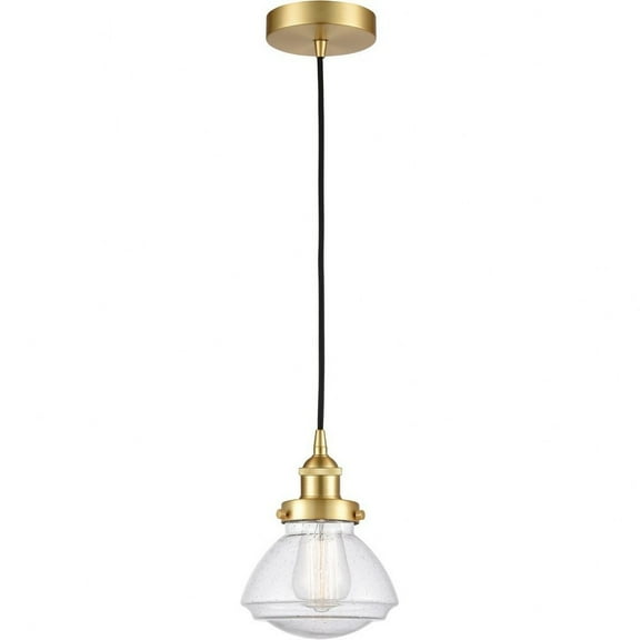 616-1PH-SG-G324-LED-Innovations Lighting-Olean - 1 Light Mini Pendant In Industrial Style-7.75 Inches Tall and 6.75 Inches Wide Satin Gold Seedy
