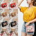 thumbnail image 3 of Women PU Leather Crossbody Shoulder Bag Elegant Silk Scarf Envelope Crossbody Messenger Mini Purse Handbag, 3 of 8
