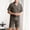 Coffee, variant on Tranfacy Men Summer Pajamas Set Solid Collared Short Sleeve Top and Elastic Waist Shorts with Side Pockets 2 Piece Relaxed Indoor Loungewear