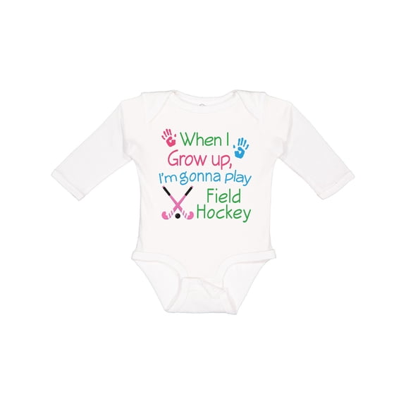 Inktastic Future Field Hockey Player Boys or Girls Long Sleeve Baby Bodysuit