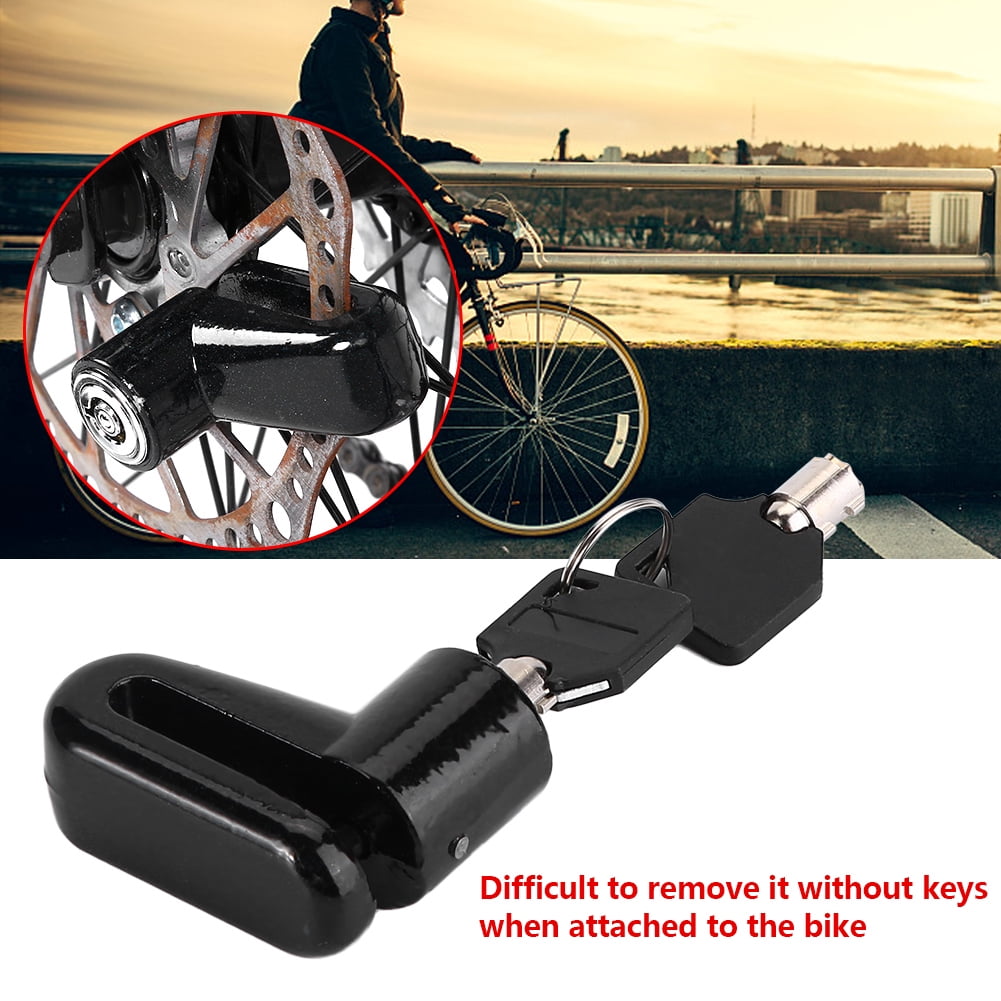 Tebru 3 Colors Metal Bike Lock Disc Brakes Anti Theft Bicycle Locks With Plastic Frame & Keys