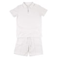 thumbnail image 4 of hotojiny Men's 2 Pieces Sets Tracksuit Summer Casual Outfits Short Sleeve Quarter Zip Shirt Breathable Beach Shorts Sweatsuit(White,X-Large), 4 of 5