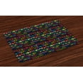 thumbnail image 1 of Ambesonne Colorful Place Mats Set of 4, Hand Drawn Art, Standard Size, Multicolor, 1 of 4