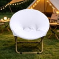 thumbnail image 2 of Yhmxh Stretchable Moon Chair Slipcover, Removable Washable Round Saucer Chair Cover, Soft Circle Chair Slipcovers Protector for Indoor/Outdoor Foldable Moon Chairs, Fits 28.7-32.6in Diameter, 2 of 7