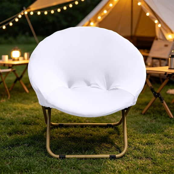 Gumesh Saucer Chair Cover, Stretch Round Moon Chair Cover, Removable Spandex Jacquard Fabric Soft Saucer Chair Covers for Adults, Machine Washable