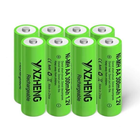 Baterías recargables YXZHENG AA de 1,2 V Ni-MH 300 mAh, paquete de 8