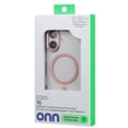 thumbnail image 1 of onn MagSafe Compatible Soft Shell Bumper Phone Case for iPhone 16, Clear & Pink, 1 of 5