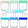 Youngever Glass Baby Food Storage, 6 Ounce Baby Food Glass Containers with Airtight Lids, Glass Jars with Lids (8 Coastal Colors)