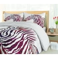 thumbnail image 5 of Ambesonne Animal Duvet Cover Sets, Ornamental Zebra Profile, 2-Queen, Purple Coral and Pink, 5 of 7