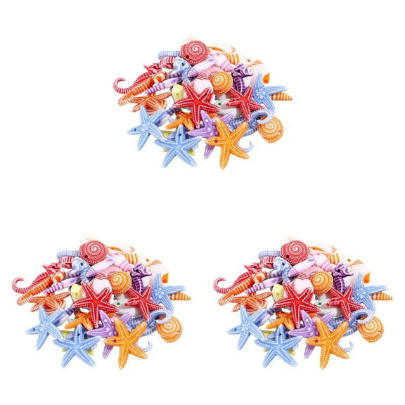 BESTSKY 144 Pcs Marine Animals Decoration Sea Figurines Resin Seahorse Mini Decorations