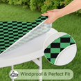 thumbnail image 5 of Green and Black Checkerboard Pattern Round Fitted Tablecloth with Elastic Edge,Dining Table Cover Waterproof,Outdoor Round Tablecloth for Camping,Dining,Indoor and Outdoor, 5 of 7