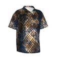 thumbnail image 2 of Bixox Men's Hawaiian Shirts Men's Watercolor Snake Skin Print Short-Sleeve Shirt-Small, 2 of 8