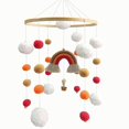 thumbnail image 1 of Bola de pelo grande de arcoíris, campana de viento de oso fácil, anillo de bambú, sonajero, juguete, adornos para habitación de bebés y niños, 1 of 2