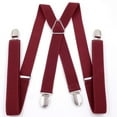 thumbnail image 2 of TureClos Suspender Pants Strap Photography Women Men Casual Elastic Crossover Trousers Brace Belt Clip for 160-195cm Height Banquet Party Wine red, 2 of 10