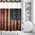thumbnail image 4 of No Hook Shower Curtain with Built-in Rings - Vintage American Flag Washable Waterproof Fabric Bathroom Curtains for Hotel,Rentals, Stall 48 X 72 Inch , Patriotic USA Flag, 4 of 9