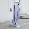 thumbnail image 6 of BRDFRL Y2K Vintage Track Pants Women Low Waist Side Striped Drawstring Straight Leg Loose Fit Joggers Gray S, 6 of 7