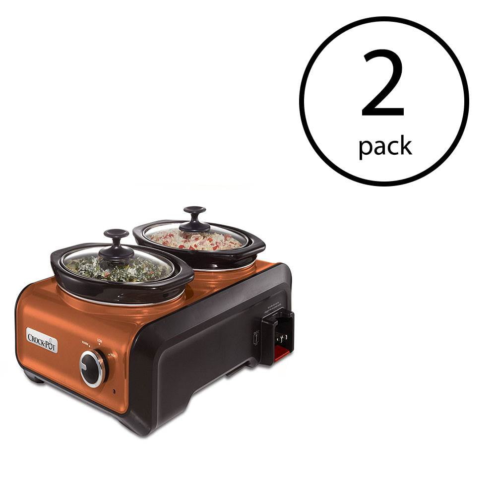 CrockPot Hook Up Double 1 Quart Connectable Slow Cooker System, Copper
