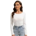 thumbnail image 5 of Womens Long Sleeve Round Neck Shirts Casual Basic Tops Tee Shirts Fall Winter Tops, 5 of 6