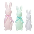 thumbnail image 2 of Easter Decorations - 3 Pack Pastel Flocked Bunny Kit - Spring Table Centerpieces Indoor Decor - Bunnies Decoration Set for Home & Party, 2 of 9
