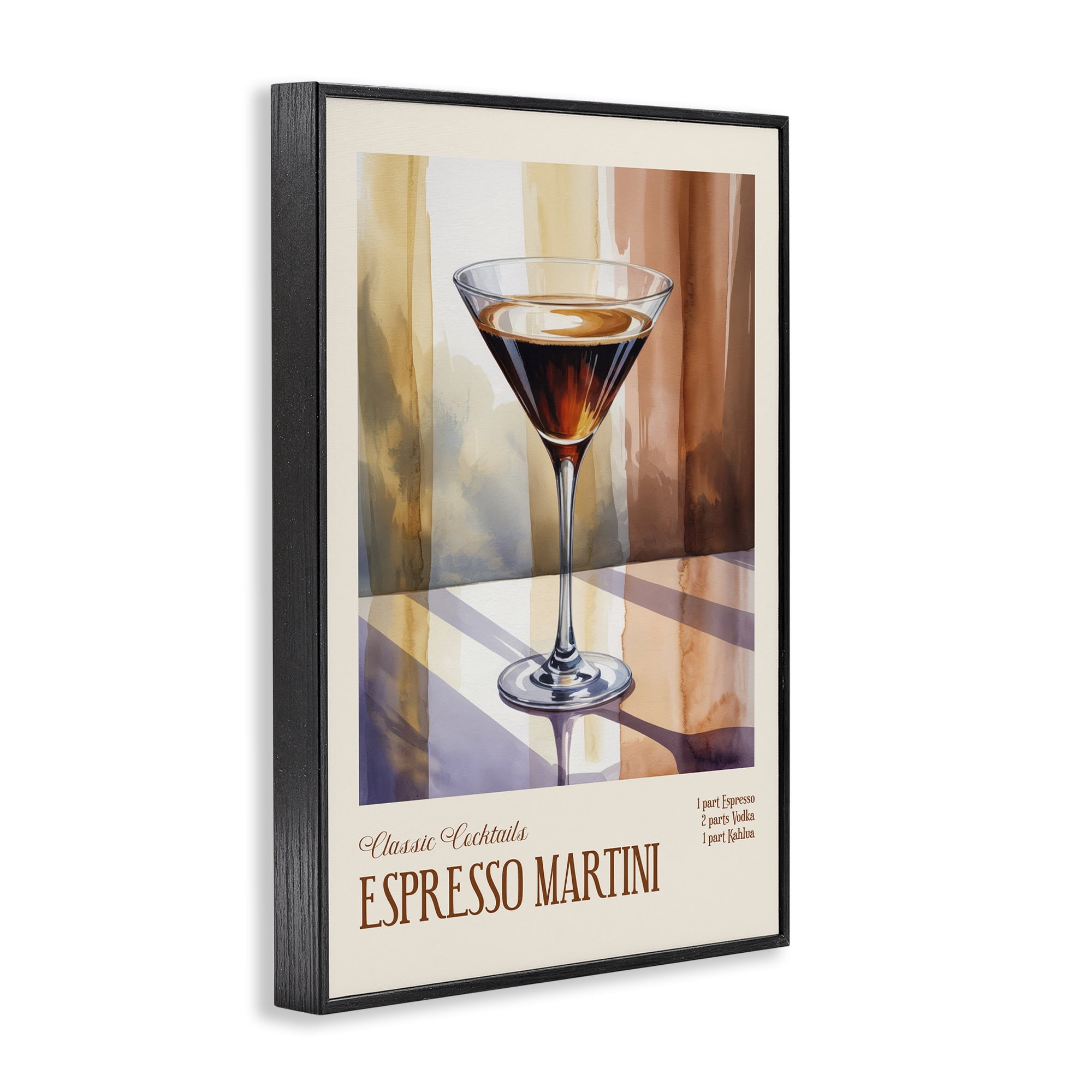 Stupell Industries Espresso Martini Sun Reflection Black Framed Giclee Art, design by Andreas Magnusson