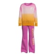 thumbnail image 5 of Wonder Nation Girls Fleece Pullover Top and Flare Sweatpants Set, 2-Piece, Sizes 4-18 & Plus, 5 of 5