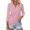 Pink #05, variant on Women's V Neck Collared Polo Tops, Fall Business Casual 3/4 Sleeve Loose Fit Soft Trendy Work Shirts S