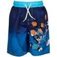 thumbnail image 4 of SPACE JAM Looney Tunes Daffy Duck Bugs Bunny Sylvester Big Boys Rash Guard and Swim Trunks Little Kid to Big Kid, 4 of 5