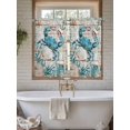 thumbnail image 7 of Tier Curtains 45 Inches Long, Teal Crab Coastal Window Treatment Curtain Drapes, Summer Beach Nautical Starfish Retro Window Half Privacy Curtains for Bedroom Bathroom, 42"x45", 2 Panels, 7 of 7