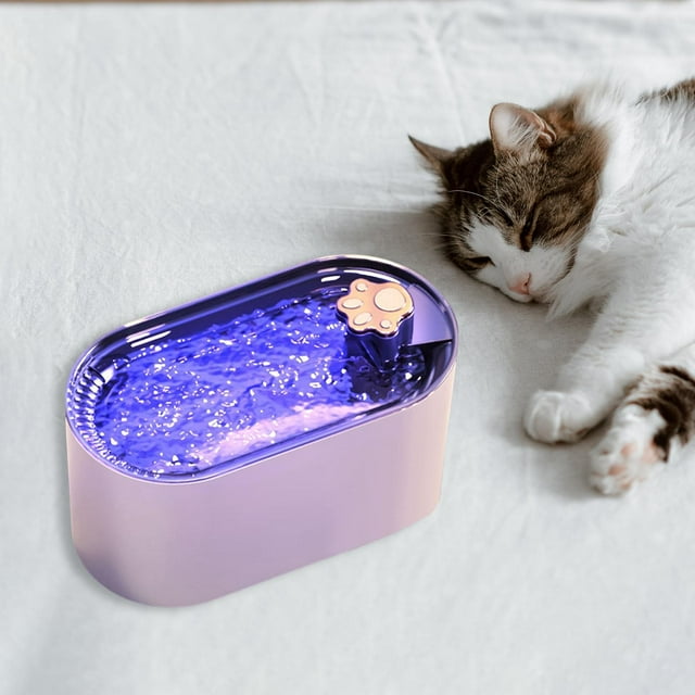 Fuente de agua para gatos , dispensador de agua para interiores, cachorros, s, USB silencioso Luz de Colco Bebedero para gatos