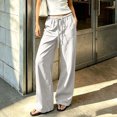 thumbnail image 3 of Bixock Women Pajamas Pants Loungewear Pants Solid Color Long Pajama Pants Straight Leg Elastic Drawstring Waist Side Pockets Soft Homewear Indoor Sleepwear Trousers Women Clothings, 3 of 5
