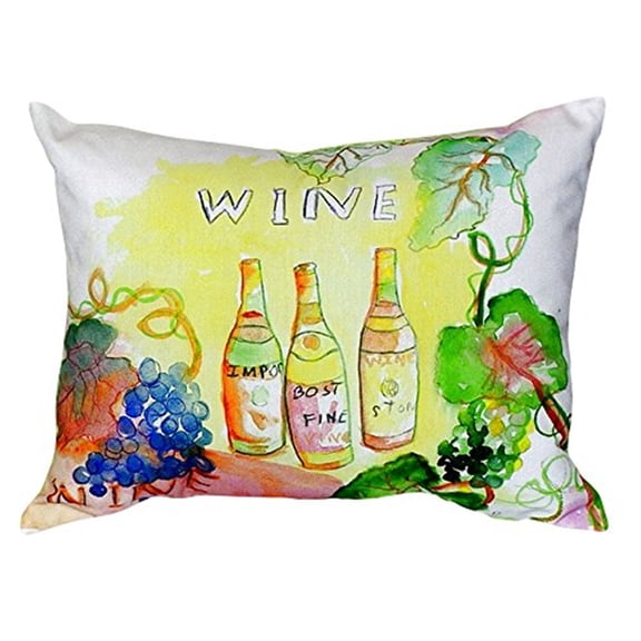 Betsy Drake NC078 16 x 20 in. Wine Bottles No Cord Pillow