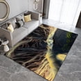 thumbnail image 3 of Smoke Ripple Abstract Area Rugs, 3D Yellow Black Modern Relief Living Room Carpet, Sofa Cushion Easy Cleaning with Backing Apply to Nursery College Dorm Teen Room Decor 3x5ft, 3 of 6