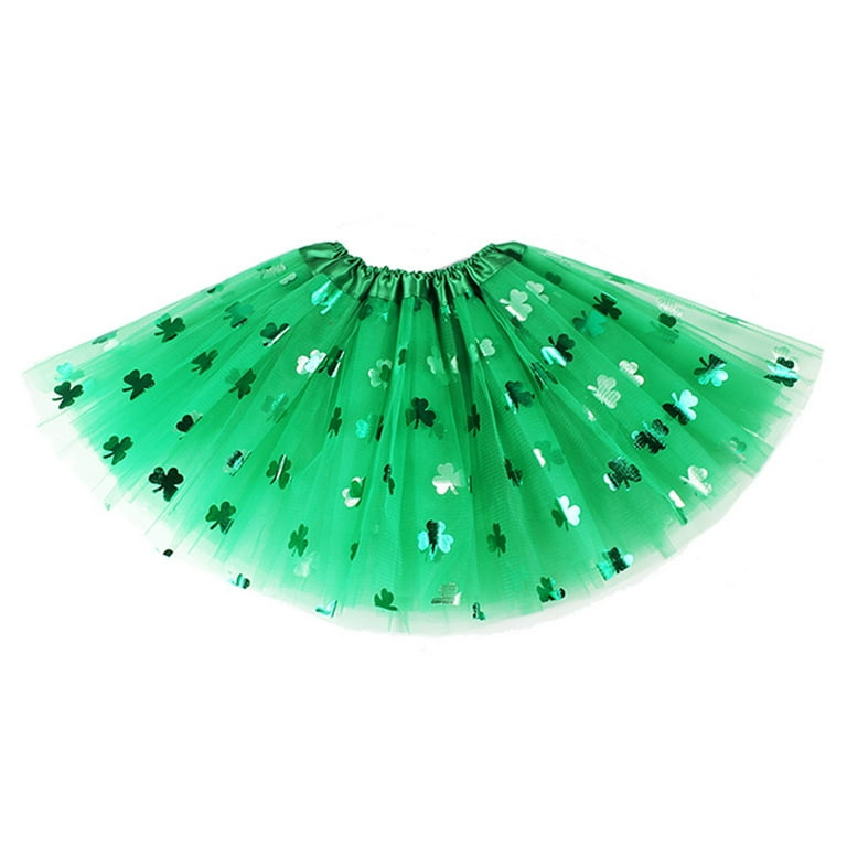 Ireland Saint Patricks Day Green Tutu Skirt Shamrock Clover