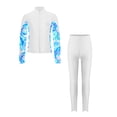 thumbnail image 4 of Miutii Kids Girls 2 Pieces Figure Skating Outfits Long Sleeve Zipper Jacket with Sparkly Pants Set White 8, 4 of 9