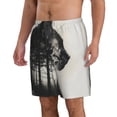 thumbnail image 2 of Susaid Double Exposure Cat Forest Print Men's Swim Trunks Hawaiian Bathing Mesh Lining Suit Swimsuits Beach Shorts with Pockets-Medium, 2 of 6