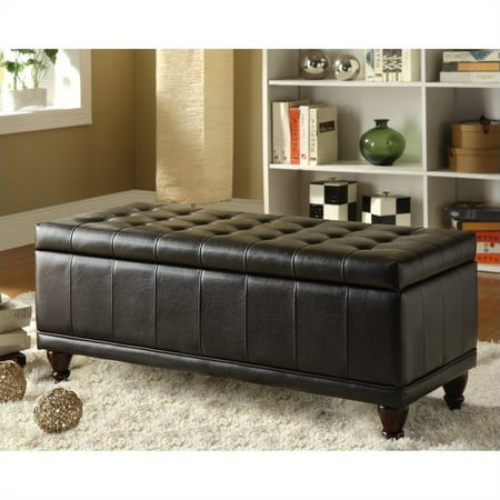 Afton Faux Leather Storage Bench, Leather Storage Benches