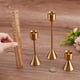 thumbnail image 3 of Juego de 3 candelabros cónicos, candelabros dorados, candelabros de aluminio, candelabros vintage modernos decorativos, 3 of 5