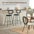 thumbnail image 4 of Jaxsen Faux Leather Indoor Kitchen Dining Chairs Set of 2 with Rattan Backrest Modern Industrial Upholstered Chairs mid Century Metal Dining Chair Suitable for Dining Room Wine Bar Whiskey Brown,18", 4 of 8