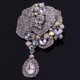 thumbnail image 5 of Broche Colgante de Boda Gran Flor de de Imitación de Cristal de Lágrima Zulema gran broche de flores, 5 of 8