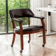 thumbnail image 4 of Convenince Concepts Take a Seat Dylan Armchair w/Wheels in Espresso Faux Leather, 4 of 16