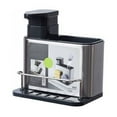 thumbnail image 2 of Kitchen Household Stainless Steel 3-in-1 Cleaning Shelf, Multifunctional Draining Storage Box, Space Optimization, Easy Access, Integrated Detergent Container, Easy to Clean, 18.8×18×12.8cm, 2 of 6