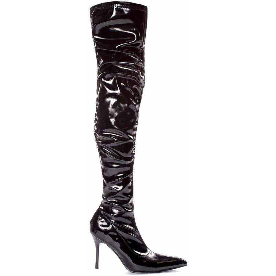 ONLINE - Lala Ruched Thigh High Boots Black Patent Women's Adult ...