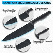 Knife Set, McCook 12-Piece Granite Kitchen Knife Set, High Carbon German Stainless Steel Knives Set with Blade Guards, Non-stick Coating, Ultra Sharp, Dishwasher Safe