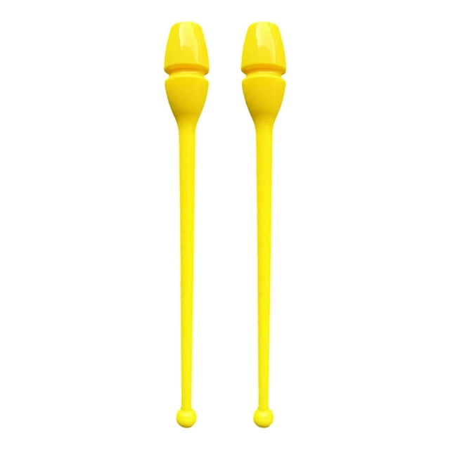 2 mazas de gimnasia rítmica, equipo de entrenamiento profesional de 13,58 pulgadas amarillo